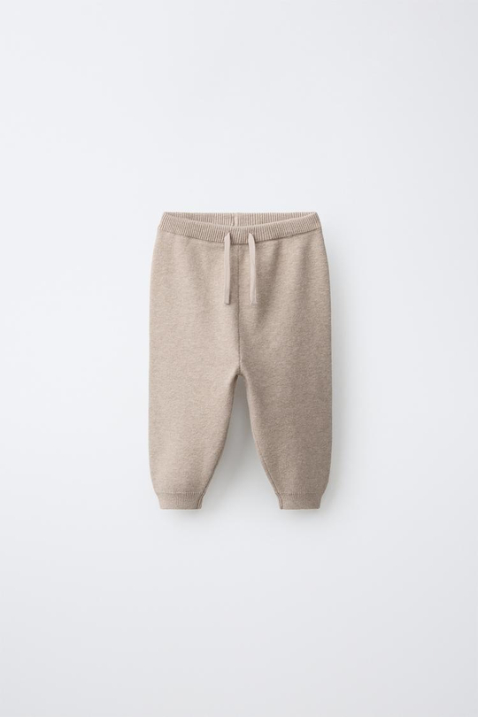 ZARA ТРИКОТАЖНЫЕ БРЮКИ-ДЖОГГЕРЫ, РЫЖЕВАТО-КОРИЧНЕВЫЙ