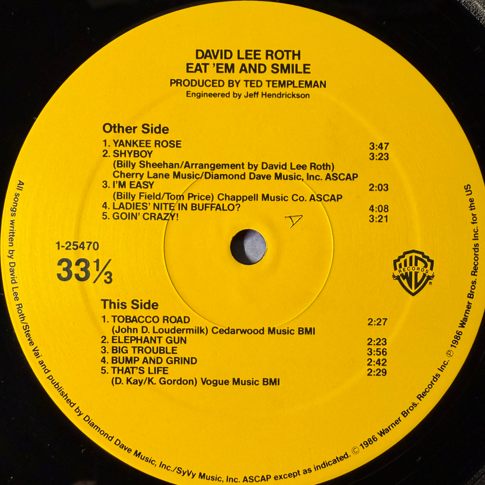David Lee Roth ‎– Eat 'Em And Smile (США 1986г.)