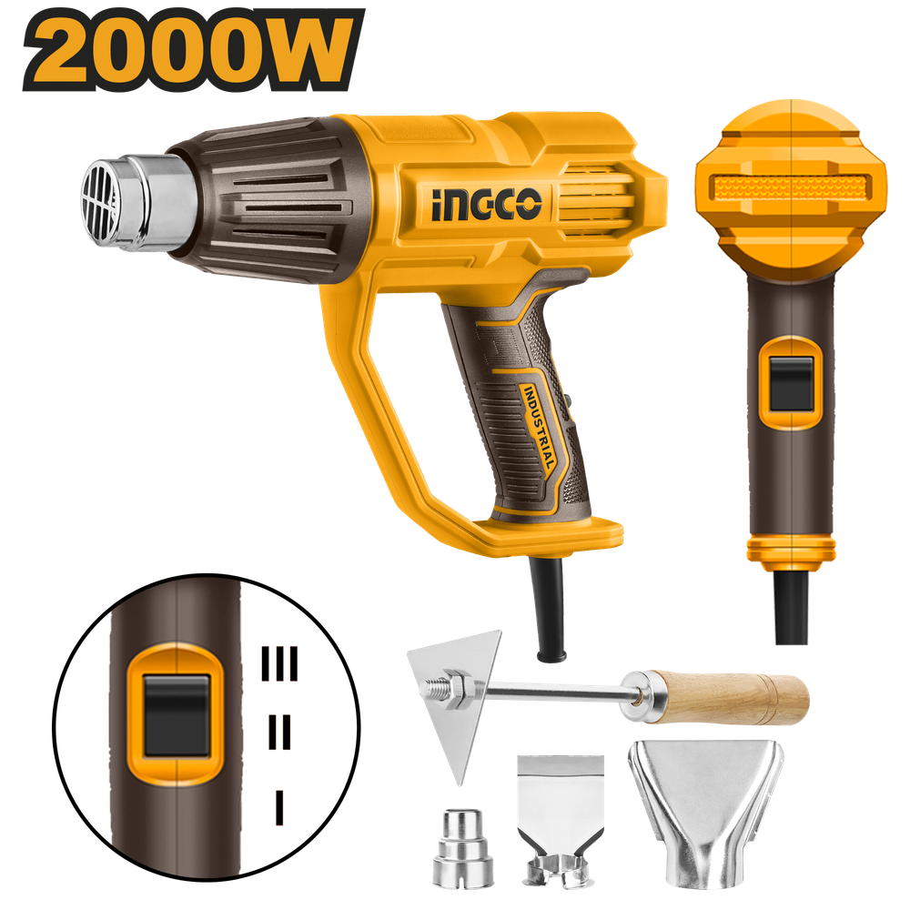 Фен строительный INGCO HG200078 INDUSTRIAL 50/450/550°C 2,0 кВт Фен строительный INGCO HG200078 INDUSTRIAL 50/450/550°C 2,0 кВт