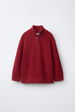 ZARA СВИТЕР С ЗАСТЕЖКОЙ-МОЛНИЕЙ, КРАСНЫЙ