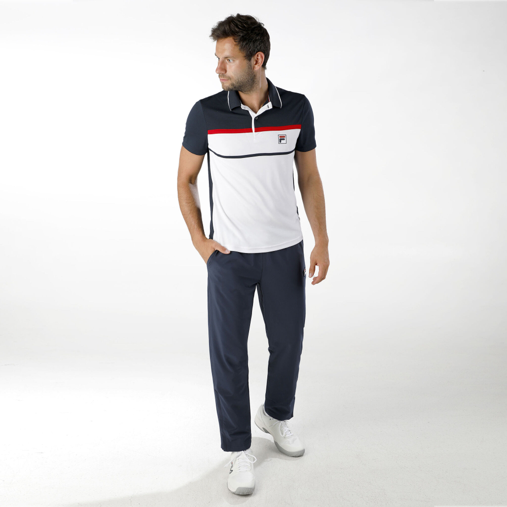 Мужское теннисное поло Fila Anton Polo Men - White, Dark Blue