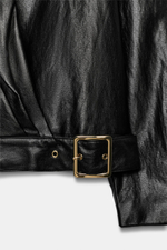 КУРТКА С ЗАПÁХОМ ПОД КОЖУ — ZARA