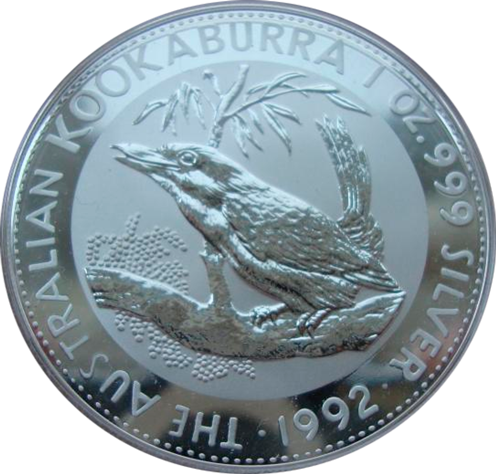 Австралия 1 доллар 1992 Кукабарра птица Серебро