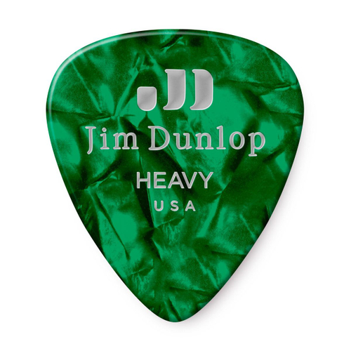Dunlop 483P12HV Celluloid Green Pearloid Heavy 12Pack медиаторы, жесткие, 12 шт.
