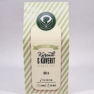 Teeleidi Чай зеленый "Karpalo & Kaverit" с клюквой и малиной 60 г (из Финляндии)