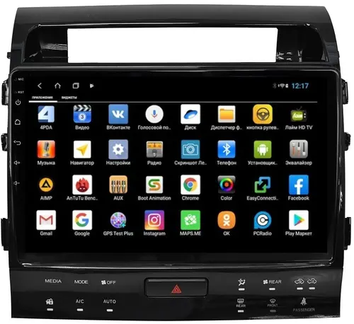 Магнитола для Toyota Land Cruiser 200 2007-2015 (климат на ШГУ) - Parafar PF381High-XHD на Android 13, CarPlay, 4G SIM-слот