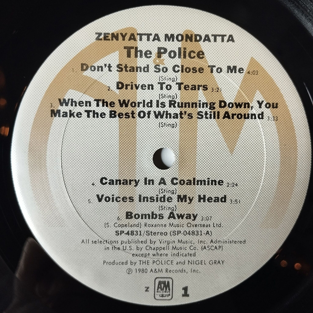 Винтажная виниловая пластинка LP The Police Zenyatta Mondatta (USA 1980)