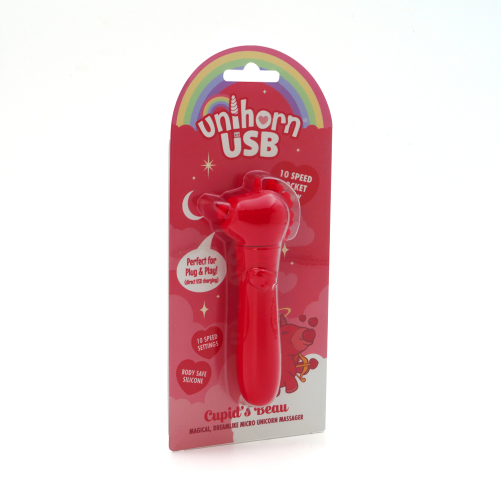 Вибропуля Unihorn USB - Cupid's Beau, красный