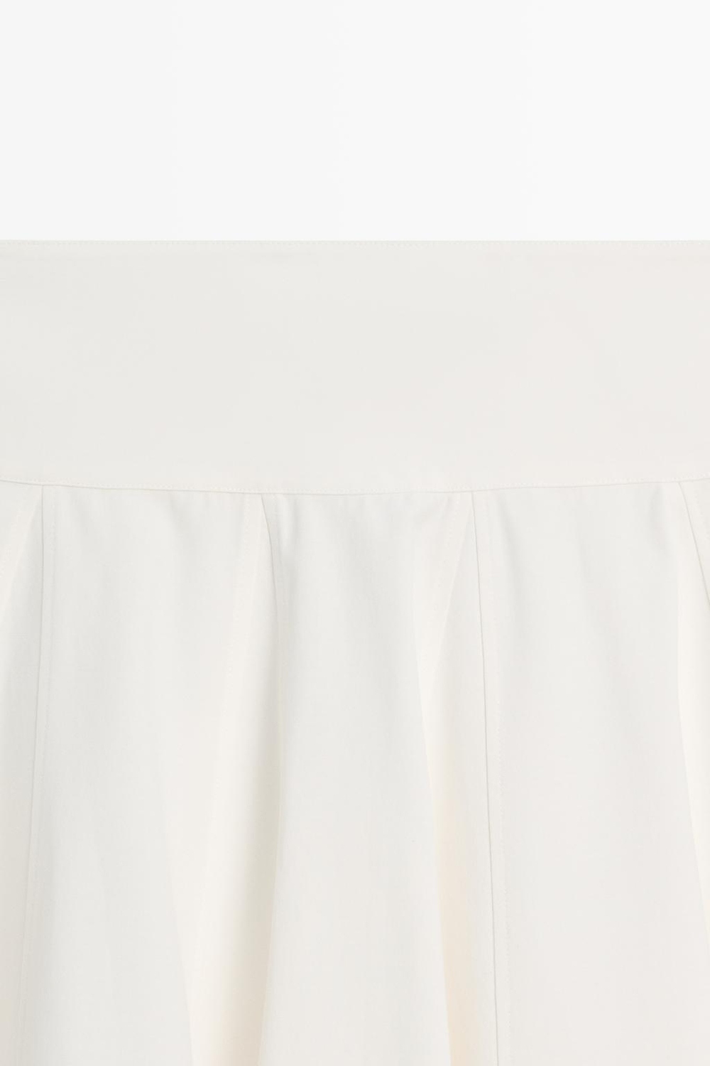 Massimo Dutti Расклешенная юбка миди с поясом, белый