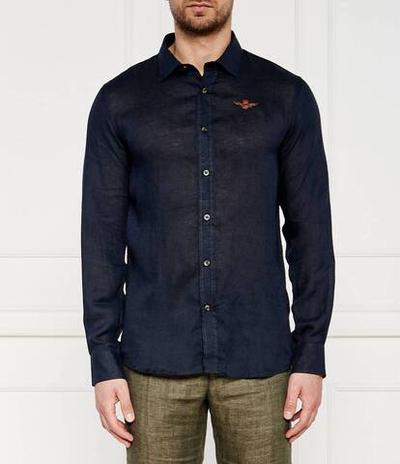 Льняная рубашка CAMICIA Aeronautica Militare - темно-синий(CA1239CT3089)