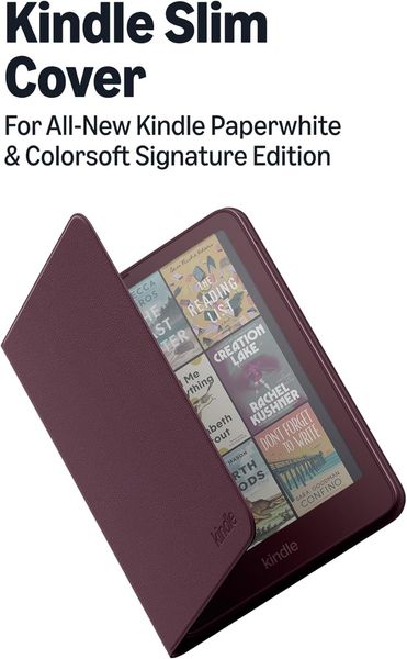 Оригинальный чехол для Amazon Kindle Paperwhite/Colorsoft Signature Edition 2026 Slim Premium Leather Cover, Фиолетовый | Fig