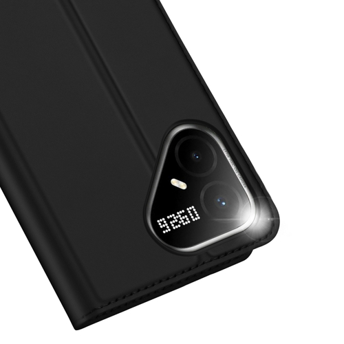 Чехол книжка из кожи черного цвета для Tecno Pova 8 Pro 5G, серия Skin Pro Series от Dux Ducis