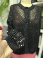 STARPAILLETS - Luxury Selection by Ri.Go; 55% кидмохер, 25% меринос, 20% п/а; 700м/100гр; col. 900, цвет: черный; люрекс и пайетки разноцветные; S718