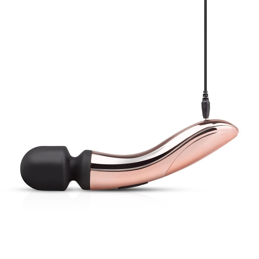 Черно-розовый вибромассажер Nouveau Curve Massager - 21 см. (Цвет: черный с розовым)