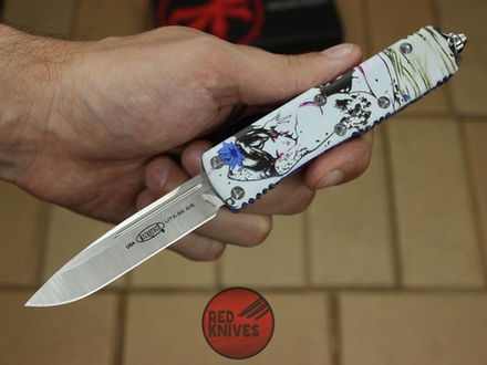 Нож Microtech UTX-85 S/E , клинок стандартный - восточные рисунки + запчасти RK-402