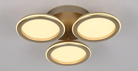 Люстра потолочная светодиодная Rilon 9301/190*3 CHAMPAGNE GOLD, 78 Вт, золотая и шампань