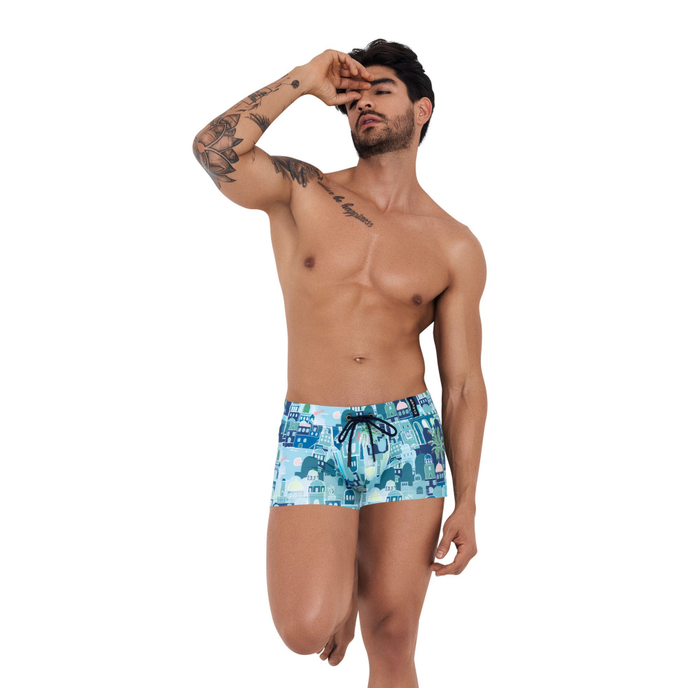 Синие мужские плавки-боксеры с принтом Cassiel Swimsuit Boxer (Размер: M) (Цвет: синий)