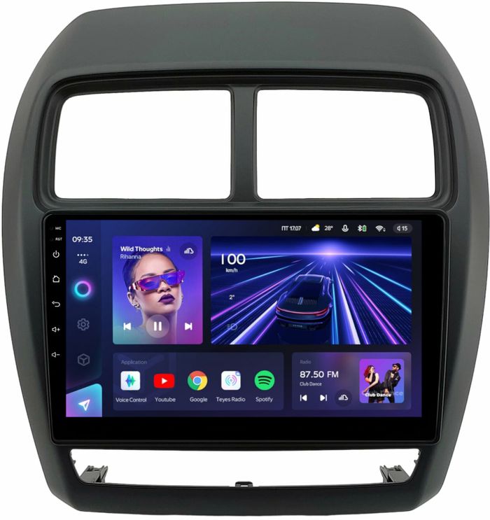 Магнитола для Mitsubishi ASX 2017+ - Teyes CC3 монитор 9" QLED на Android 10, Быстрая, CarPlay, 4G SIM-слот
