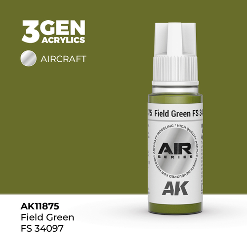 Акриловая краска AK Interactive Field Green FS 34097 3GEN AIR, 18мл