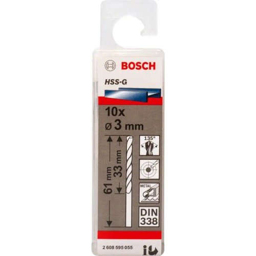 Сверло по металлу HSS-G 3 мм BOSCH 2608595055