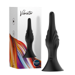 Черная анальная пробка 16,5см с вибрацией и пультом ДУ Silicone Toys USK-A01