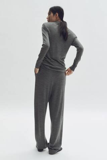 H&M - Stella McCartney Широкие брюки из мериносовой шерсти, темно-серый меланж
