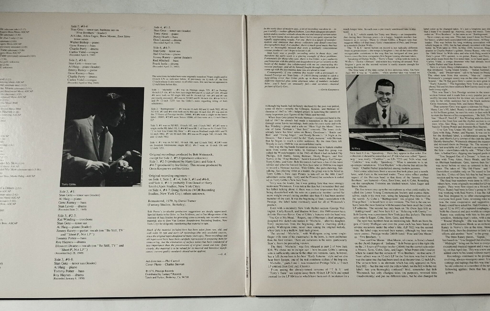 Винтажная виниловая пластинка LP Stan Getz and Friends Early (USA 1979)
