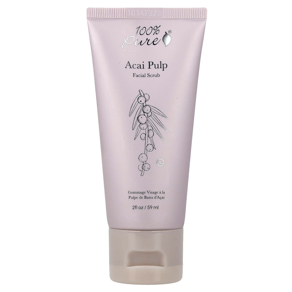 100% PURE, Скраб для лица из мякоти асаи, 59 мл (2 жидк. Унции)