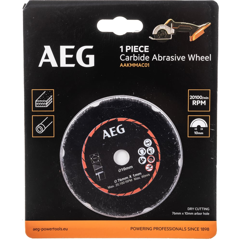 Диск карбидный AAKMMAC01 (76х10х1 мм) для отрезной машины AEG 4932478590