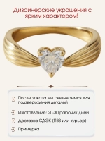 Кольцо с муассанитом, серебро 925, родий