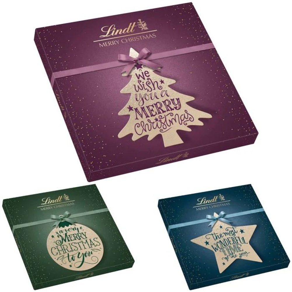 Конфеты шоколадные ассорти Lindt Пралине Merry Christmas 1 уп. 175 г (из Финляндии)