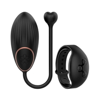 Черное виброяйцо с часами-пультом ДУ Anne's Desire Watchme Technology Remote Control Egg Black