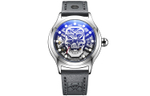 KANGOL Automatic Mechanical Movement Genuine Leather Strap Watch Men"s Watches Skeleton Dial K102 WZF186 BLACK