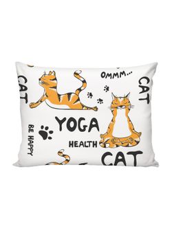 Постельное белье бязь Сказка "Yogacat" 1,5-сп Наволочка 50х70 см 1 шт Простынь на резинке 90x200 см Пододеяльник 145x215 см