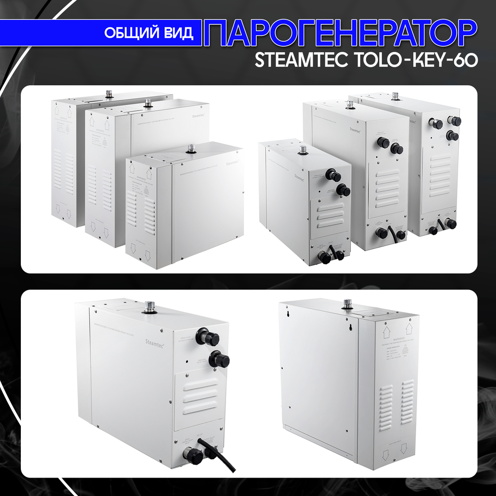 Steamtec TOLO KEY 60 - 6 кВт (стандартный модуль управления), парогенератор для хамама и турецкой бани