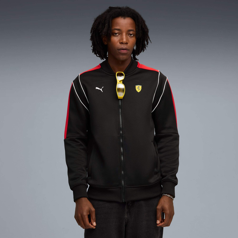 PUMA X SCUDERIA FERRARI МУЖСКАЯ СПОРТИВНАЯ КУРТКА MT7, ЧЕРНЫЙ