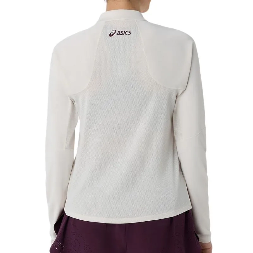 Женская теннисная футболка с длинным рукавом Asics Match Half Zip - soft oat