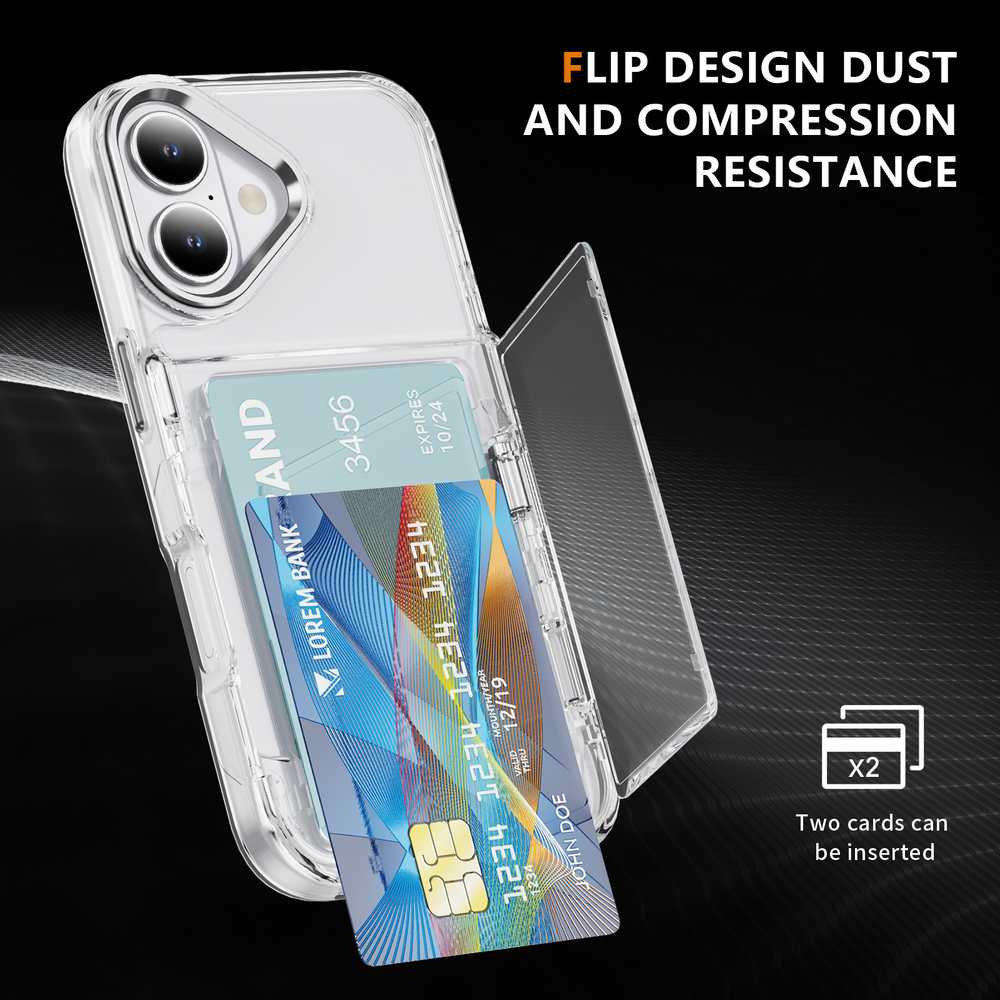 Прозрачный чехол Lumen Case с подставкой 2‑в‑1 и отделением для карт: iPhone 17