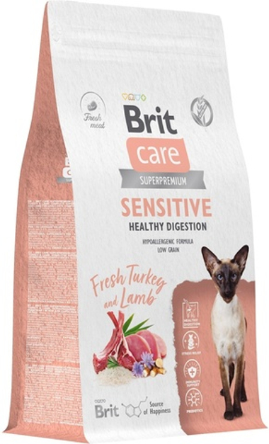 Brit Care Cat Sensitive Healthy Digestion Индейка/Ягненок для кошек 400 г