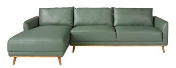 Угловой диван с левым шезлонгом 6200/5607-L-M5677 Angel Cerda из зеленой кожи