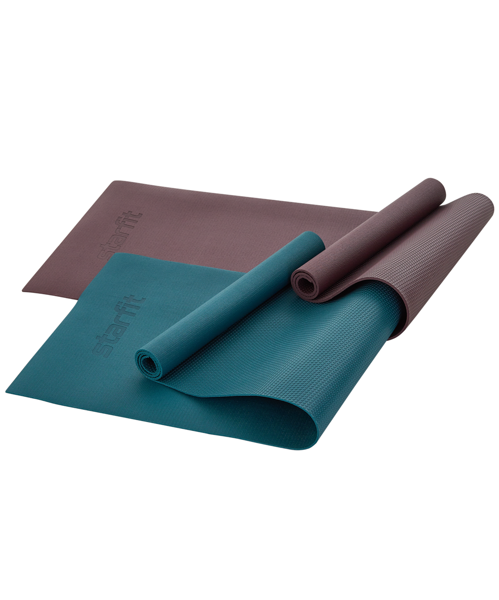 Коврик для йоги и фитнеса высокой плотности FM-103, PVC HD, 183x61x0,6 см, горячий шоколад
