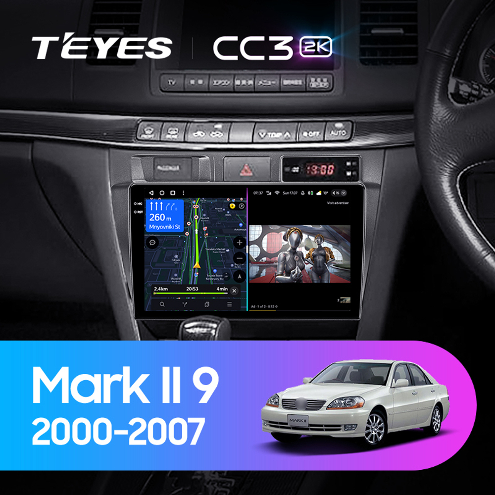 Teyes CC3 2K 9"для Toyota Mark II 2000-2007