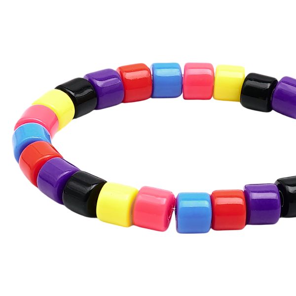 Бусины пластик 5х6 мм, 50 г, микс цвета, цилиндр, яркий, Astra&Craft, 2141
