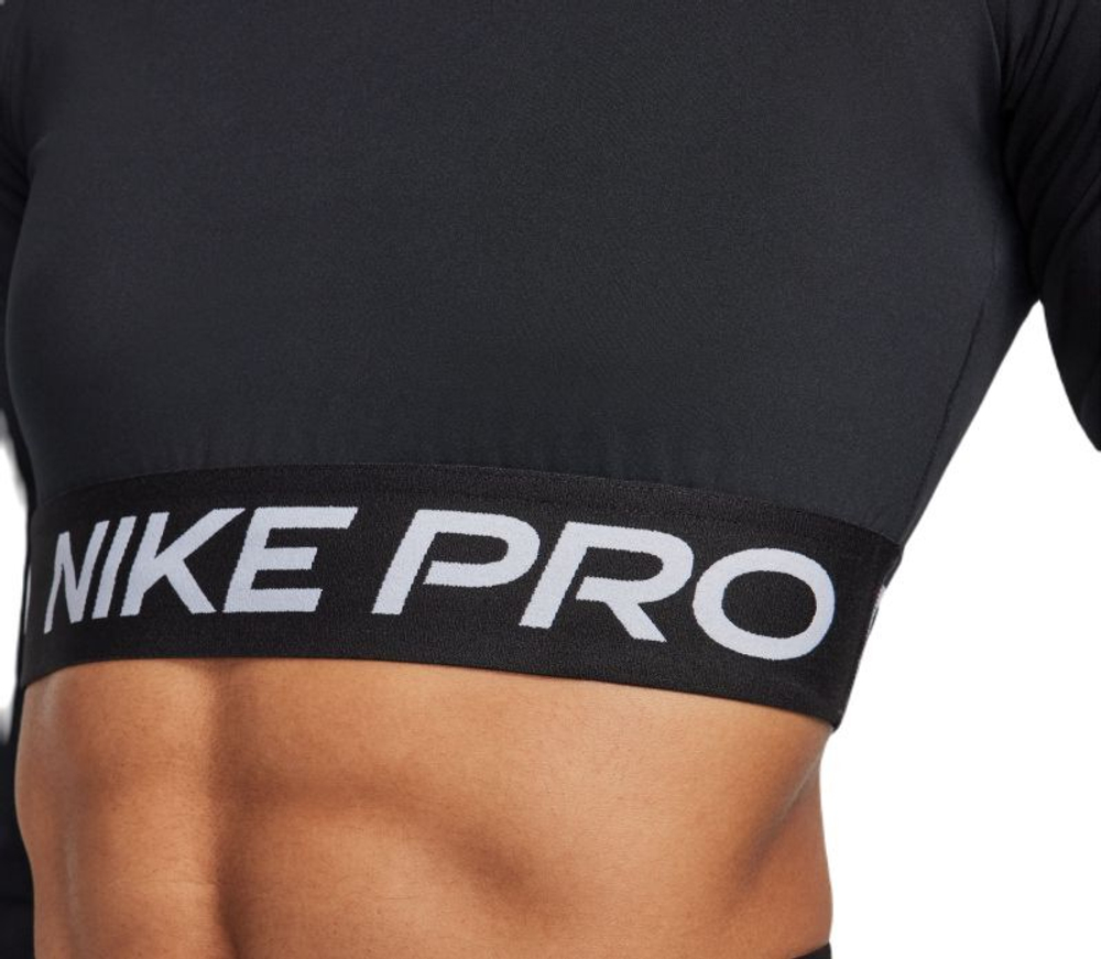 Женская теннисная футболка (dł. Рукава) Nike Pro 365 Dri-Fit Cropped Long-Sleeve Top - черный