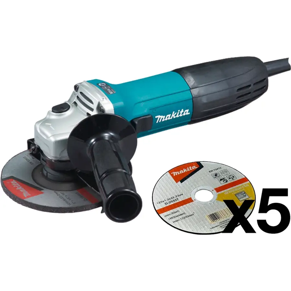 Угловая шлифовальная машина GA5030 + диски D-25557 Makita GA5030X5