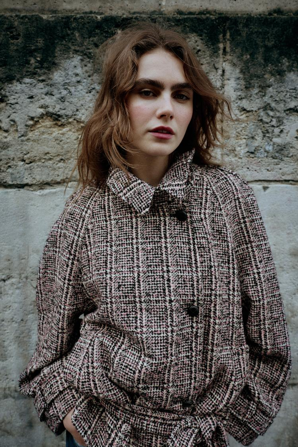 ZARA КУРТКА ИЗ РЕЛЬЕФНОЙ ТКАНИ, РОЗОВЫЙ/БЕЛЫЙ