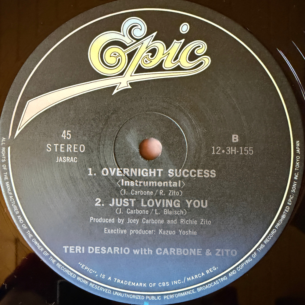 Teri Desario With Carbone & Zito ‎– Overnight Success (Япония 1984г.) 12", 45 RPM