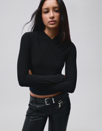 Женский драпированный лонгслив - BERSHKA