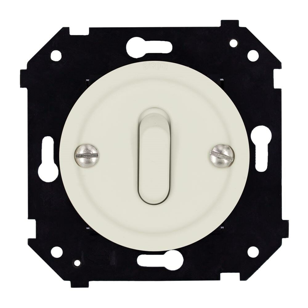 Кнопка одноклавишная, (скрытый монтаж), пластик, цвет Слоновая кость матовый, Bironi, Шедель "Бриз", B3-220-211M-PB