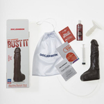 Коричневый фаллоимитатор с имитацией семяизвержением Bust It Squirting Realistic Cock - 23,36 см. (Цвет: коричневый)